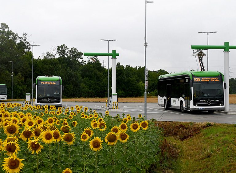 Mit dem eCitaro durch das Weinviertel.