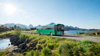 World premiere of the electric intercity bus.
